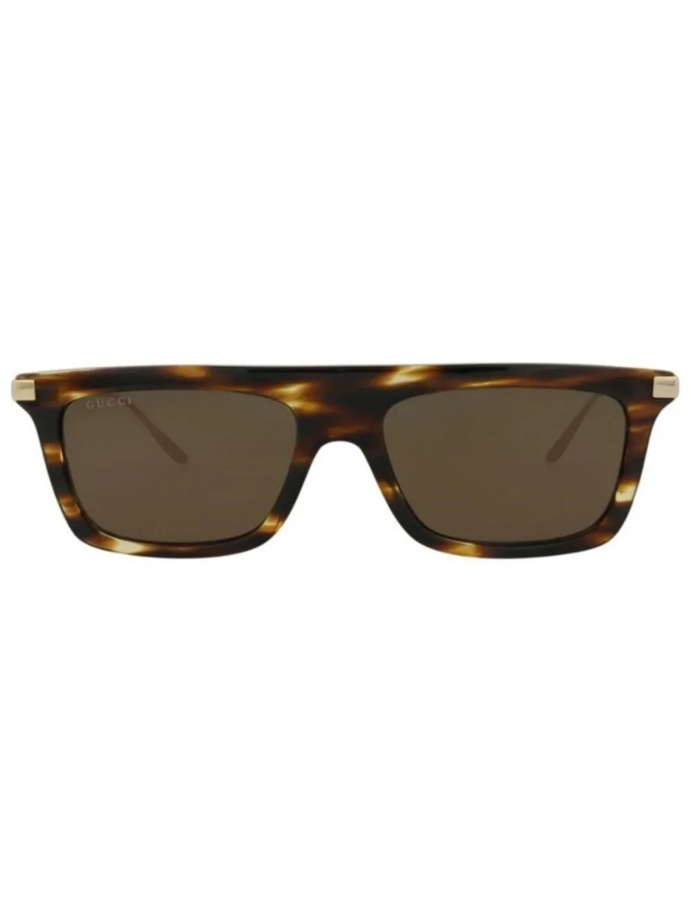 New Gucci Mens Square/Rectangle Havana Gold Brown Fashion Designer Sunglasses